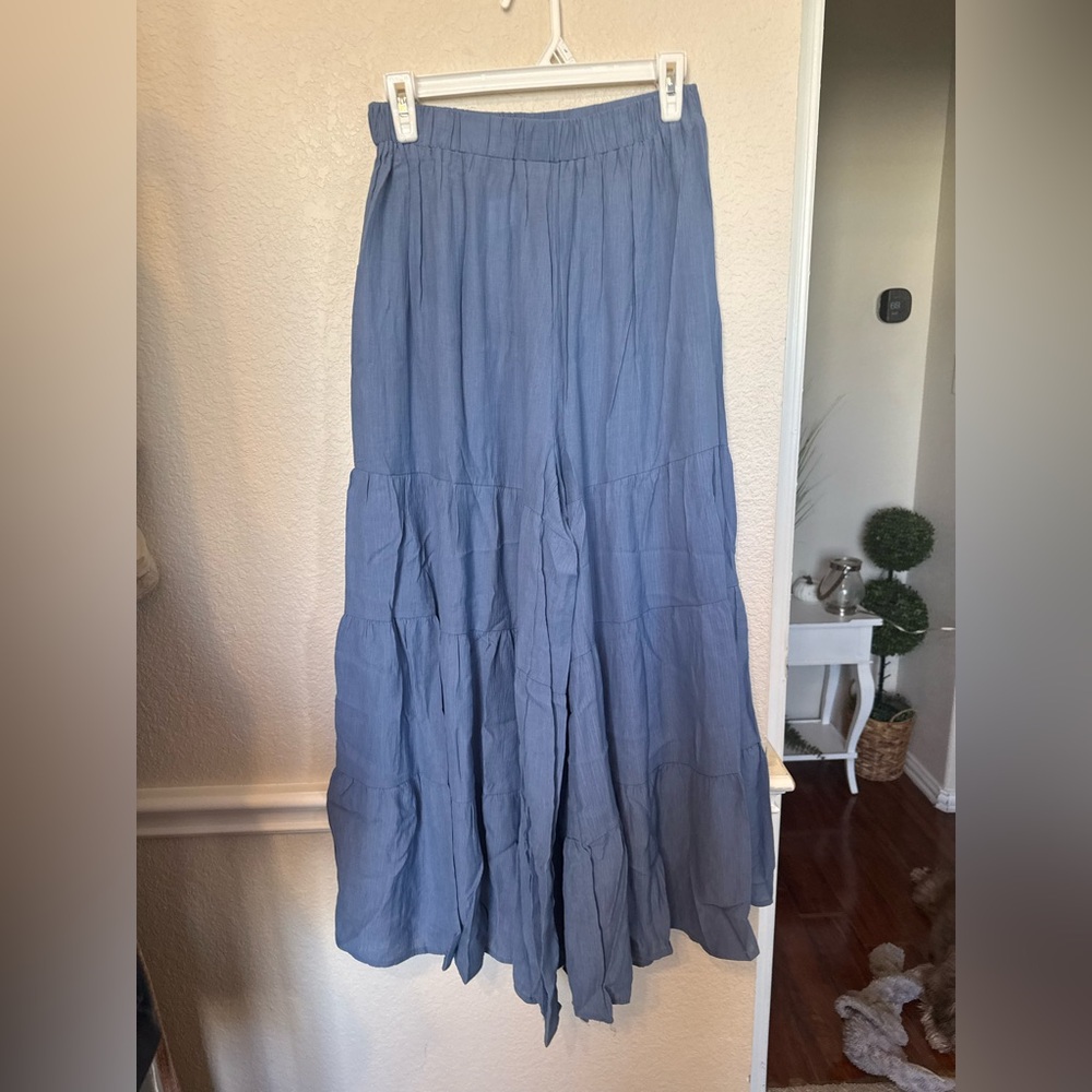 CHICWISH SUNNY DAYS WIDE-LEG PANTS IN NAVY M/L - Picture 13 of 16